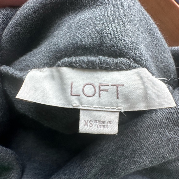 Gray Turtleneck Sweater with Plaid Hem - Picture 5 of 5